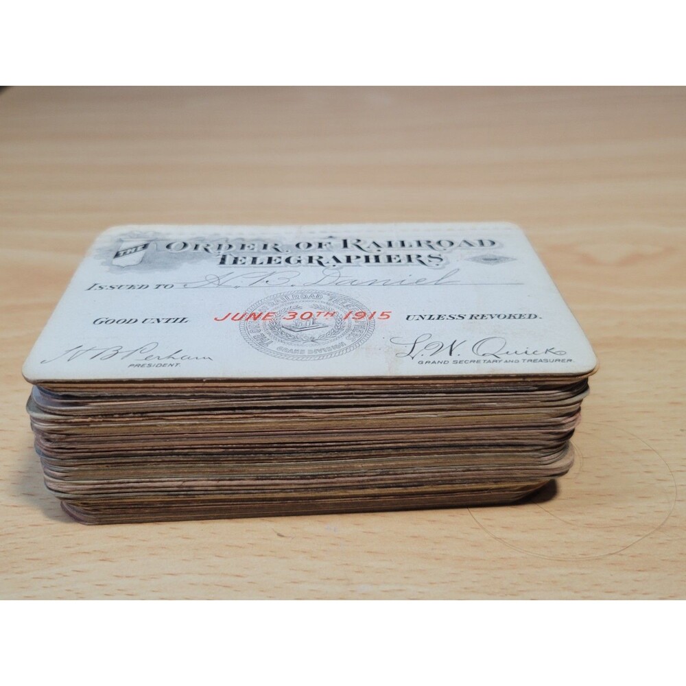 Antique Lifetime collection of The order of Railroad telegraphers cards 81